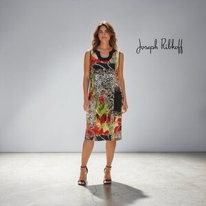 Joseph Ribkoff, Sleeveless Stretch Dress Multicolor Baroque Leopard Print, S: 18